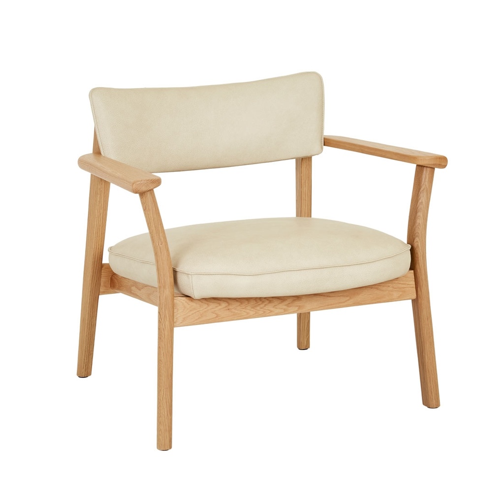 [SKETCH-POISE-OCCASIONAL-CHAIR-LIMESTONE-LEATHER-LIGHT-OAK-CH-SKE-POI-ARM-OCC2-LIGHT-OAK] Tolv Poise Occasional Chair - Limestone Leather - Light Oak
