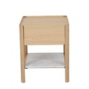 Tolv Tye Marble Bedside - Light Oak - White Marble