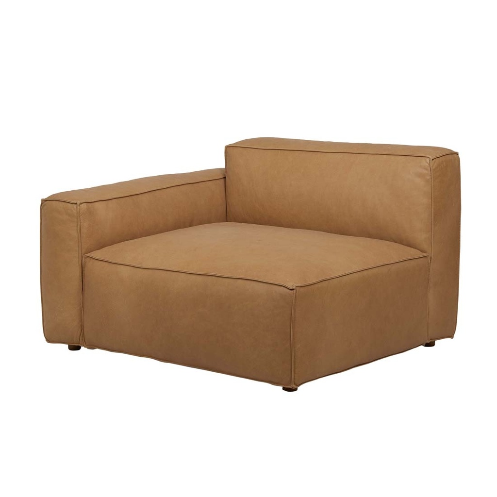 Tolv Baker 1 Seater Left Arm Sofa - Camel Leather