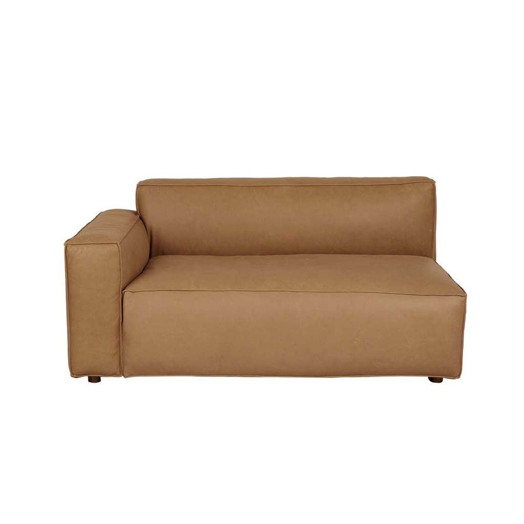 Tolv Baker 2 Seater Left Arm - Camel Leather