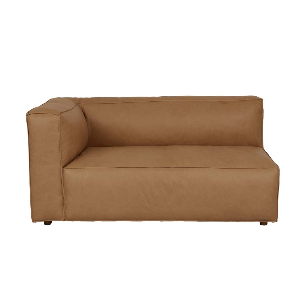 Tolv Baker 2 Seater Left Corner Sofa - Camel Leather