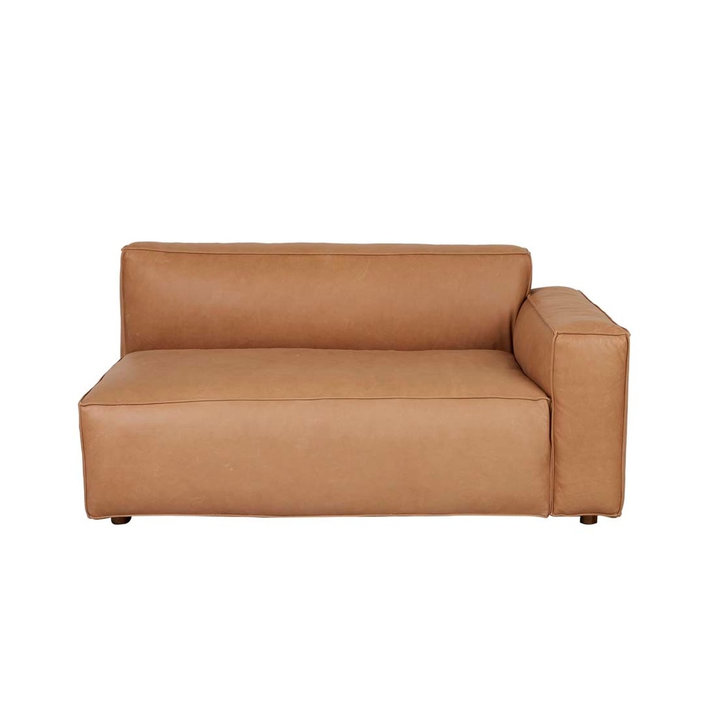 Tolv Baker 2 Seater Right Arm - Camel Leather