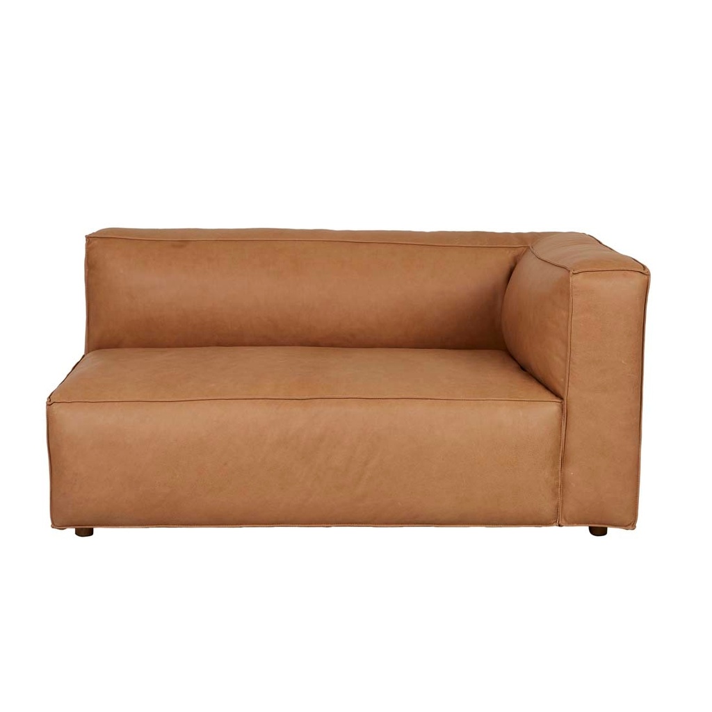 Tolv Baker 2 Seater Right Corner Sofa - Camel Leather