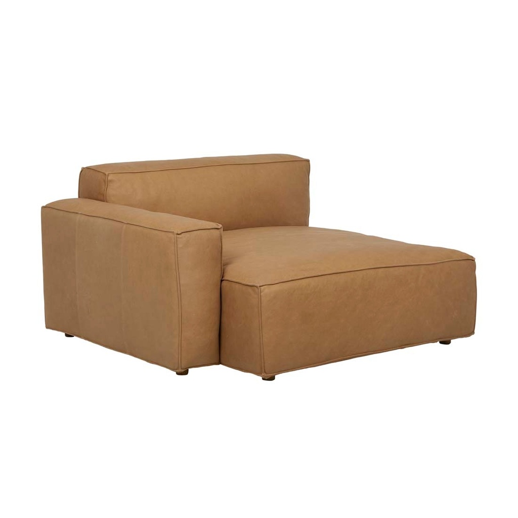 Tolv Baker Left Chaise Sofa - Camel Leather