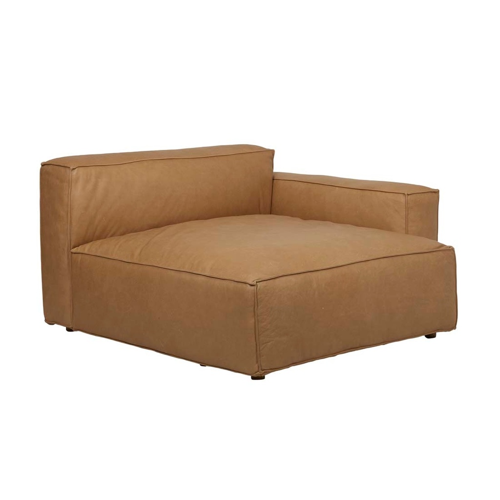 Tolv Baker Right Chaise Sofa - Camel Leather