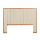 Tolv Hover Bedhead - Limestone Leather - Light Oak