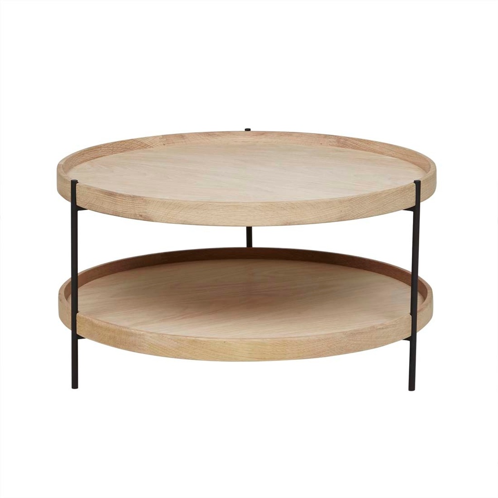 Tolv Humla Coffee Table - Light Oak - Black Metal
