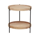 Tolv Humla Side Table - Light Oak - Black Metal