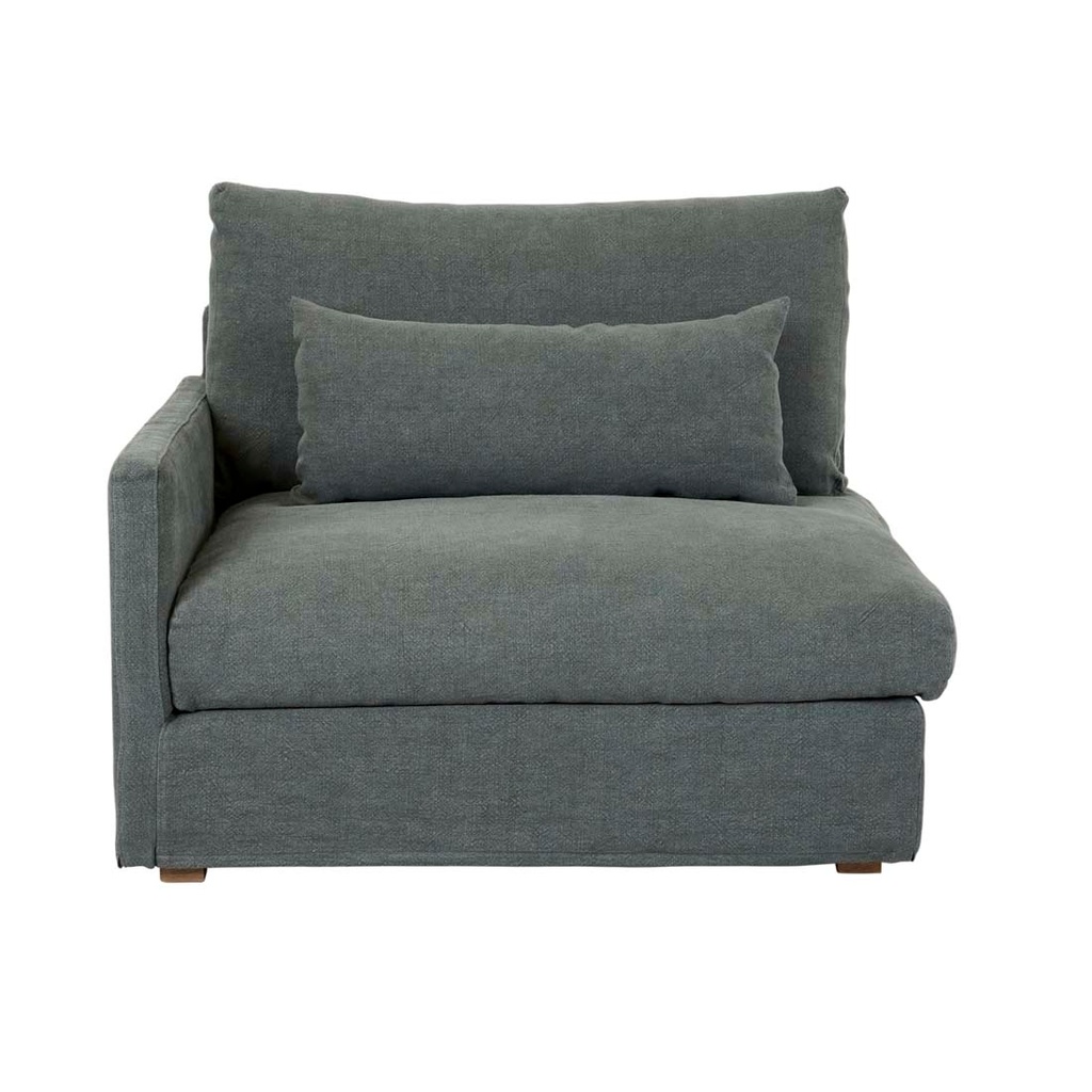 Tolv Island 1 Seater Left Arm Sofa - Kale Linen