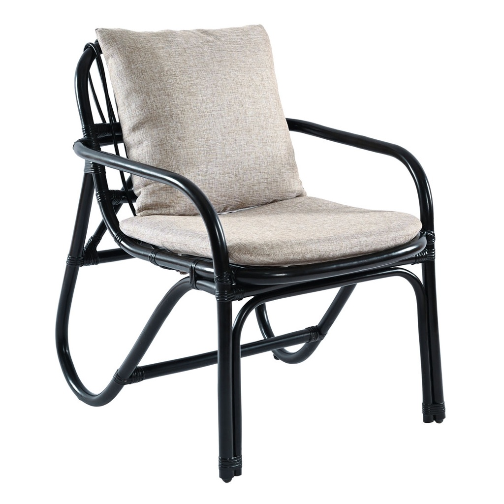 [CH-REB-OCC-SOY-BEAN-BLACK-RATTAN] Rebecca Occasional Chair - Soy Bean - Black Rattan