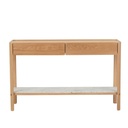 Tolv Nell Marble Console - Light Oak - White Marble