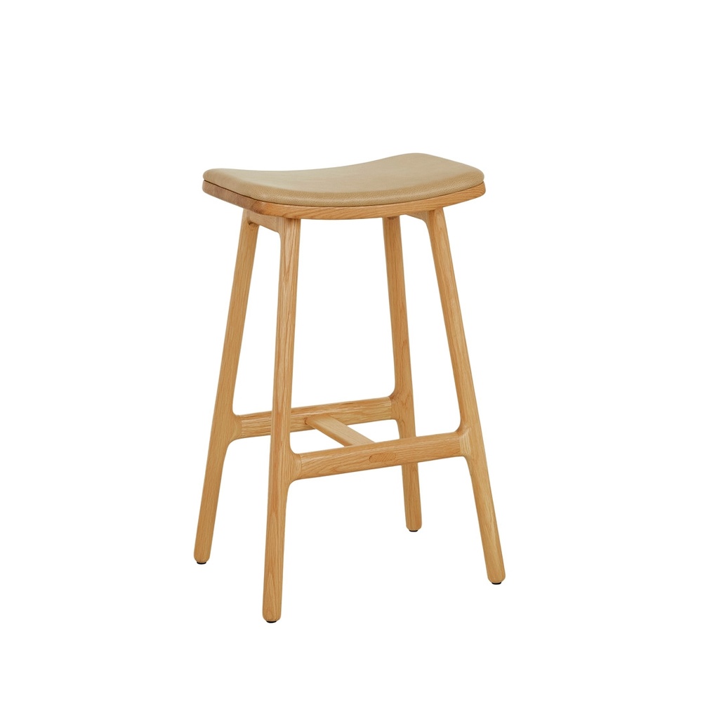 [TOLV-ODD-UPHOLSTERED-BARSTOOL-ARENA-LEATHER-LIGHT-OAK-BS-SKE-ODD-UPH-X-LIGHT-OAK] Tolv Odd Upholstered Barstool - Arena Leather - Light Oak