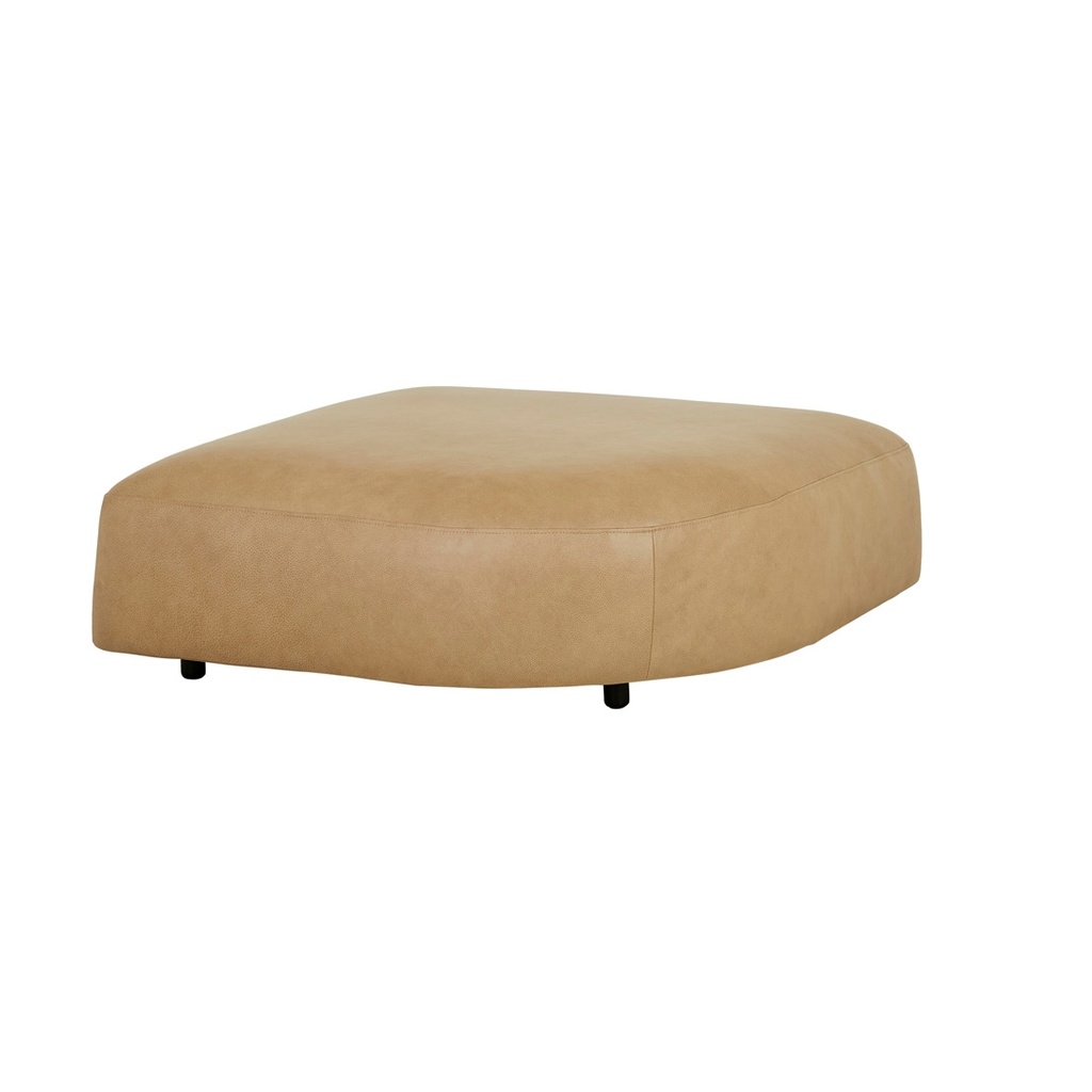 Tolv Peal Rounded Ottoman with Fixed Covers - Arena Leather