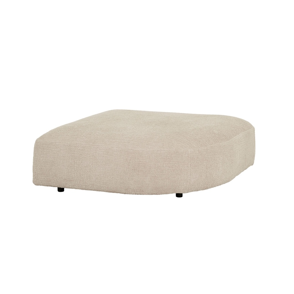 Tolv Peal Rounded Ottoman with Loose Covers - Putty