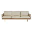 Tolv Pensive 3 Seater Sofa - Limestone Leather - Light Oak