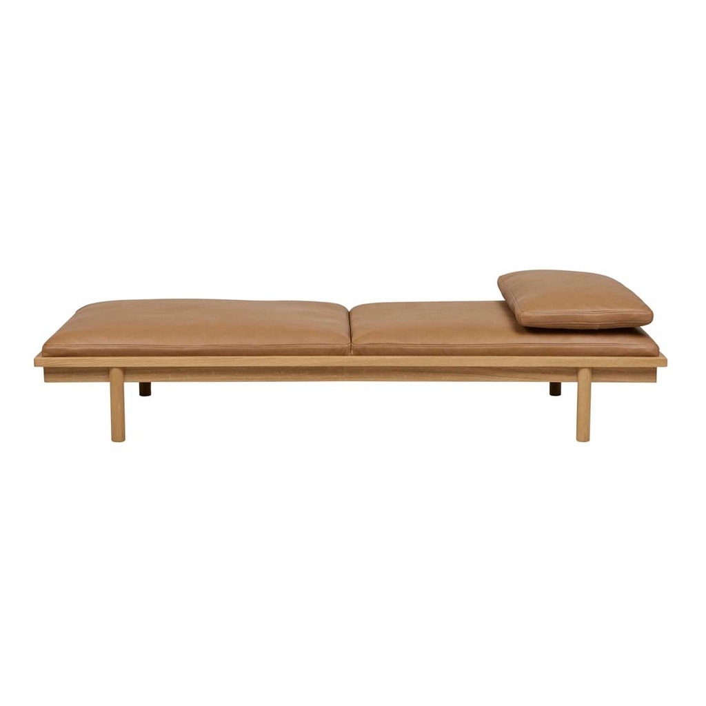 Tolv Pensive Daybed - Camel Leather - Light Oak