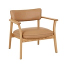 Tolv Poise Occasional Chair - Pecan Leather - Light Oak