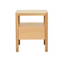 Tolv Theo Marble Bedside - Natural Travertine - Light Oak
