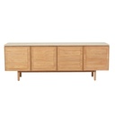 Tolv Yorke Marble Buffet - Light Oak - Natural Travertine
