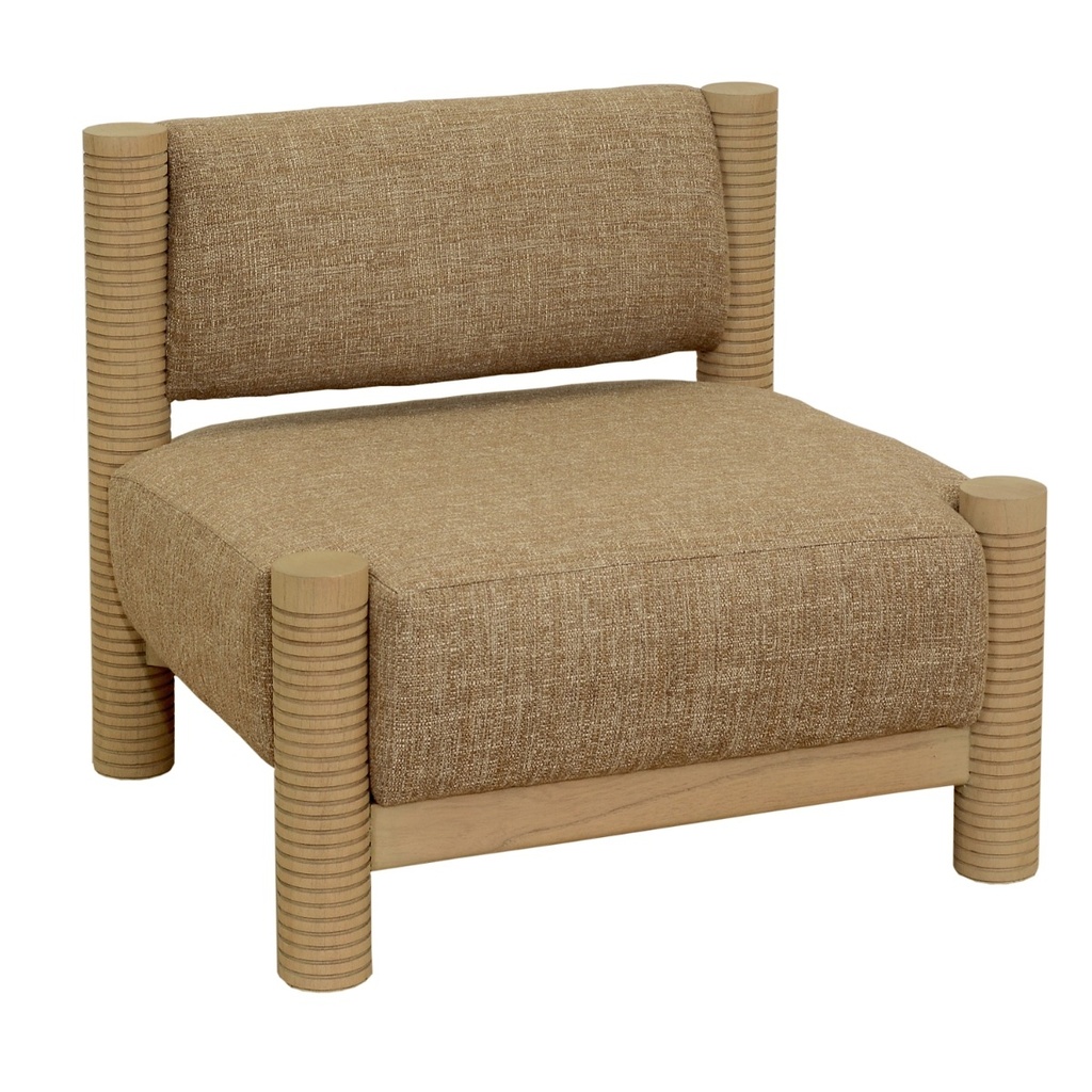 [TROVE-RIDGED-OCCASIONAL-CHAIRS-CARAMEL-WEAVE-NATURAL-MINDI-CH-TROV-RIDG-OCC-NATURAL-MINDI] Trove Ridged Occasional Chair - Caramel Weave - Natural Mindi