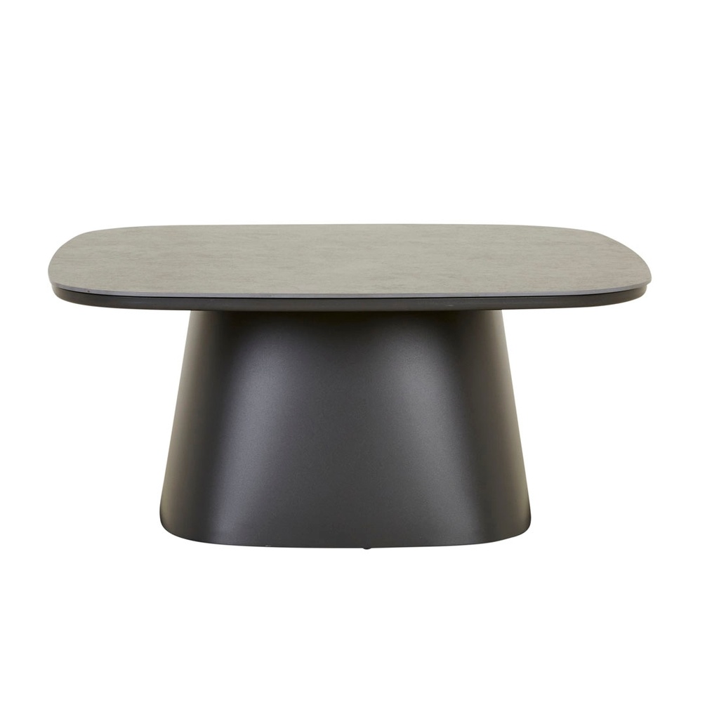 Valencia Curve Coffee Table - Charcoal Stone - Black
