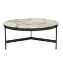 Venus Coffee Table - Matt Ocean Marble - Black Metal