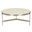 Venus Coffee Table - Natural Travertine - Brushed Stainless Steel