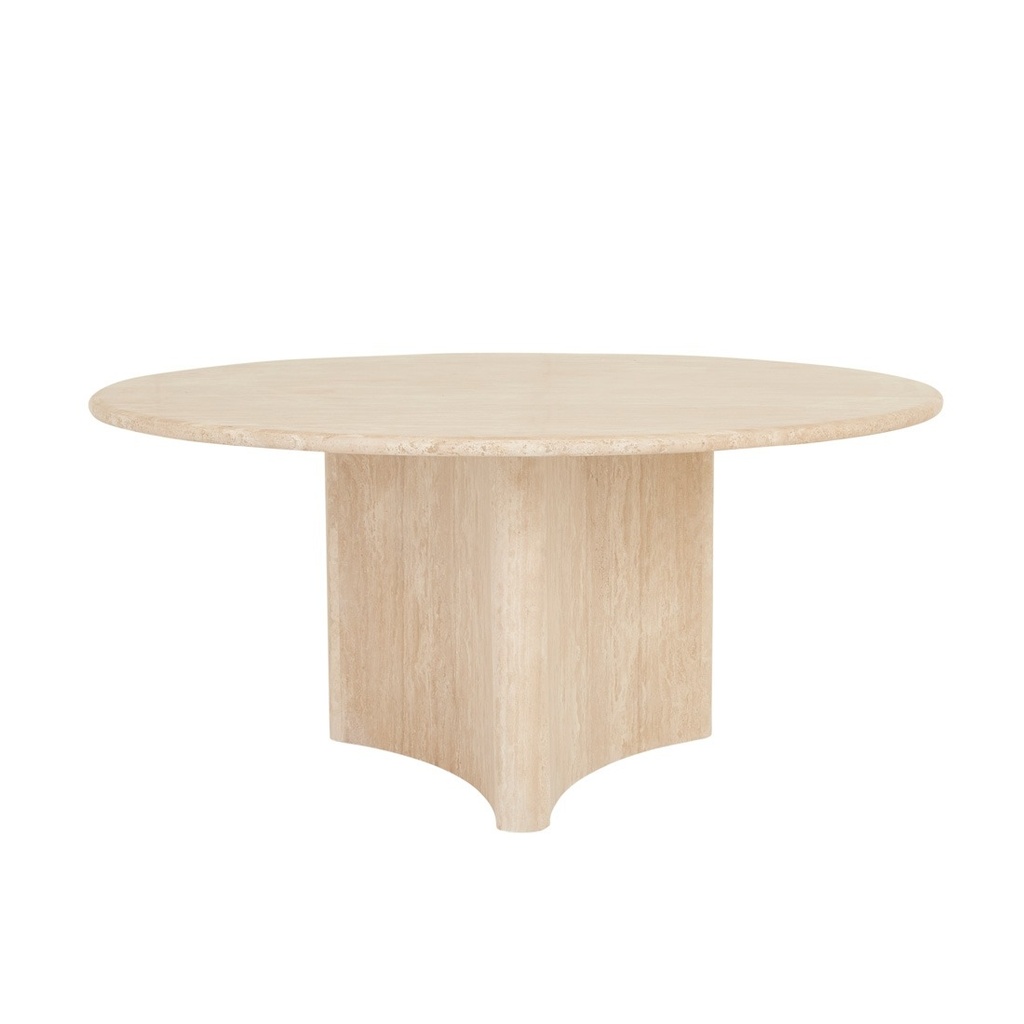 [VERITY-ROUND-DINING-TABLE-NATURAL-TRAVERTINE-DT-VER-RD-IOC-X] Verity Round Dining Table - Natural Travertine