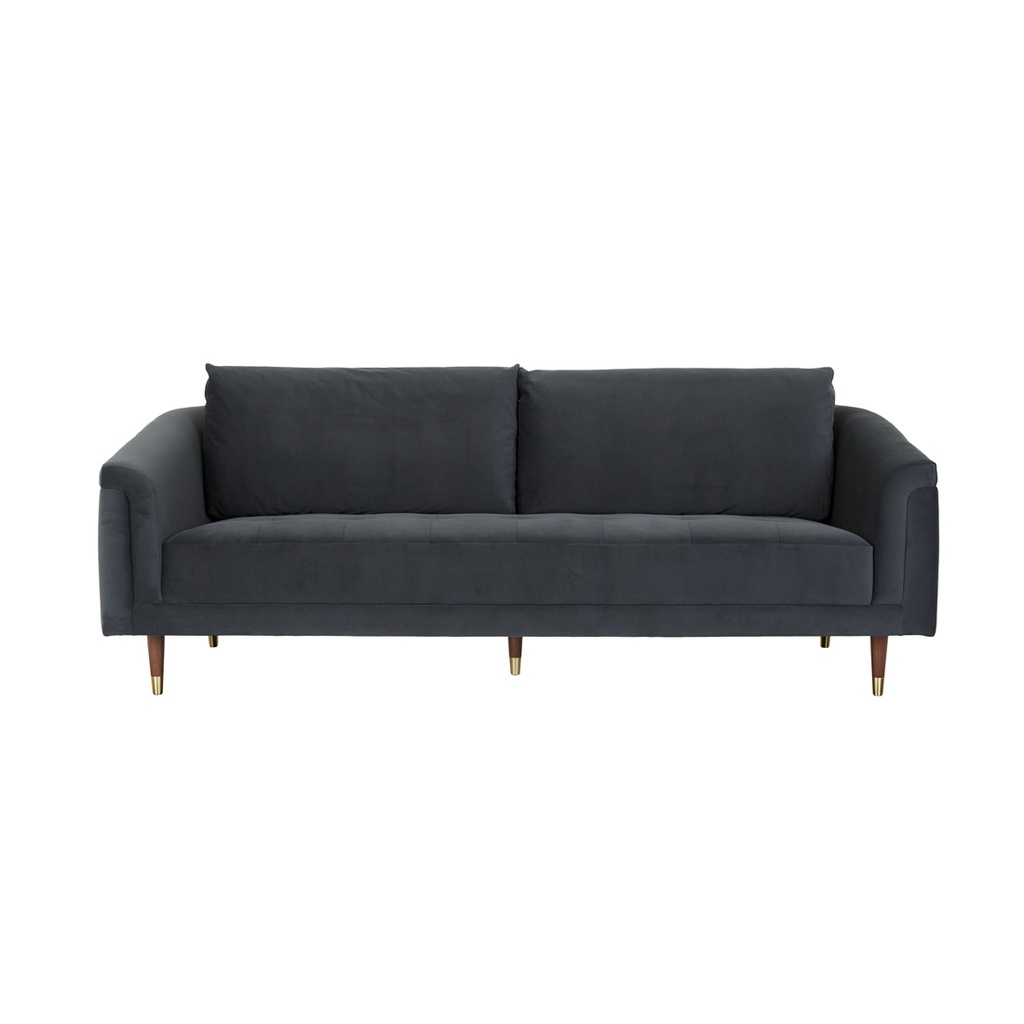 Vittoria Carson 3 Seater Sofa - Nocturne Velvet - Dark Walnut