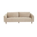 Vittoria Carson 3 Seater Sofa - Pearl Velvet - Dark Walnut