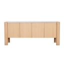 Willa Marble Buffet - White Calacatta Marble - Satin Oak