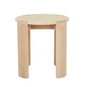 Willa Marble Side Table - Natural Travertine - Light Oak