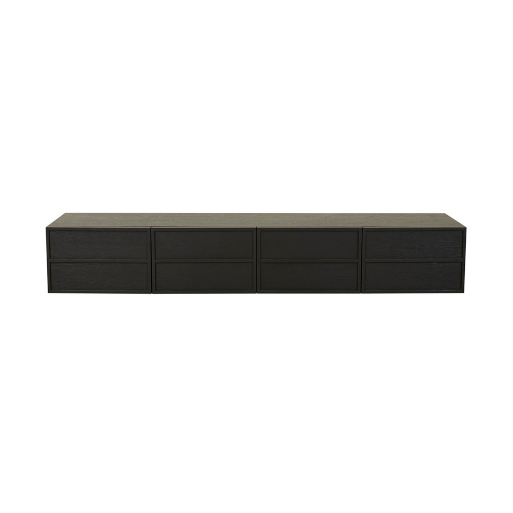 [TV-MARCEL-X-MATT-BLACK-OAK] Marcel Entertainment Unit - Matt Black Oak