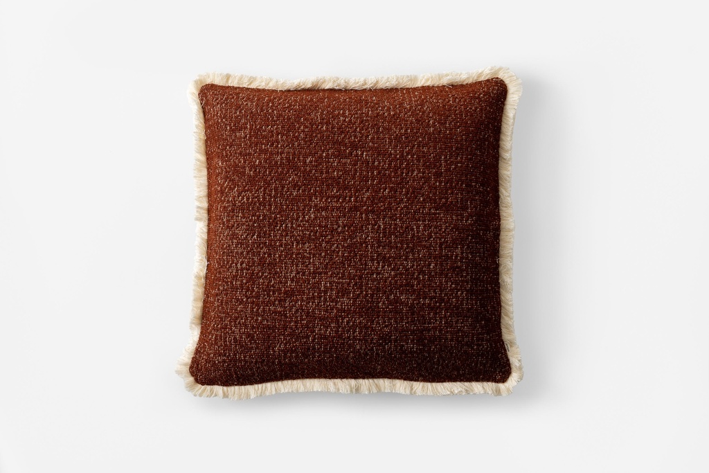 [BOW-62-GIN] Bowie Square Fringe Cushion Ginger