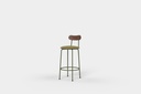 Kai Bar Stool Low Upholstered Seat and Veneer Back