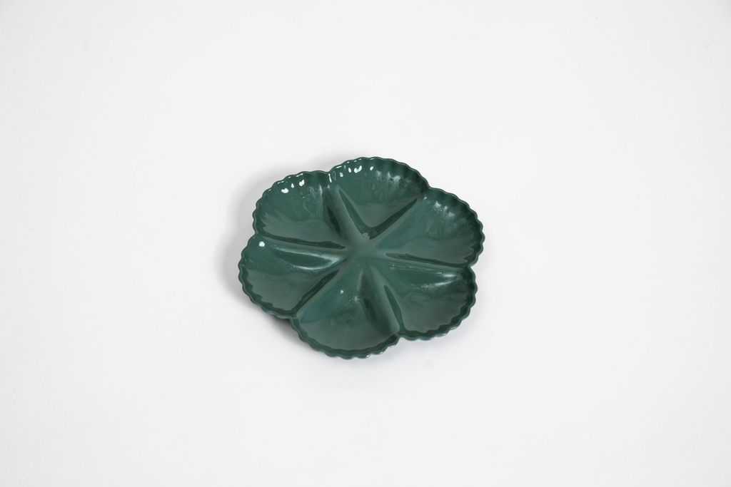 [NAT-MPH-DFG] Mother Of Pearl Oyster Plate Half Dozen Dark Forest Green