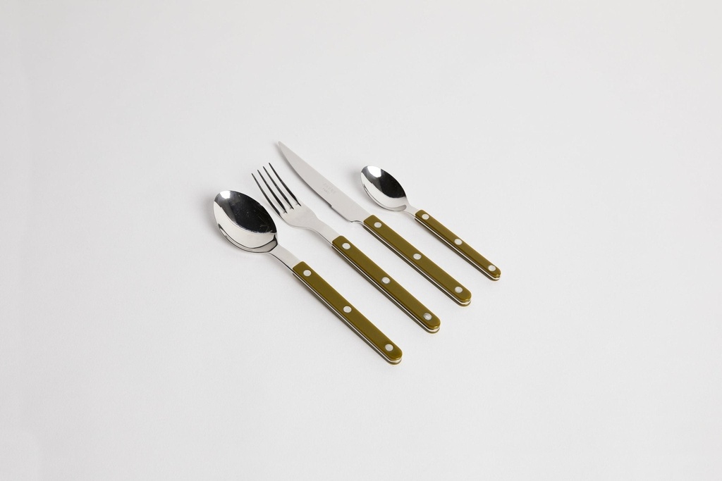 [SAB-24 GR] Bistrot Cutlery 24pc Set Green Fern