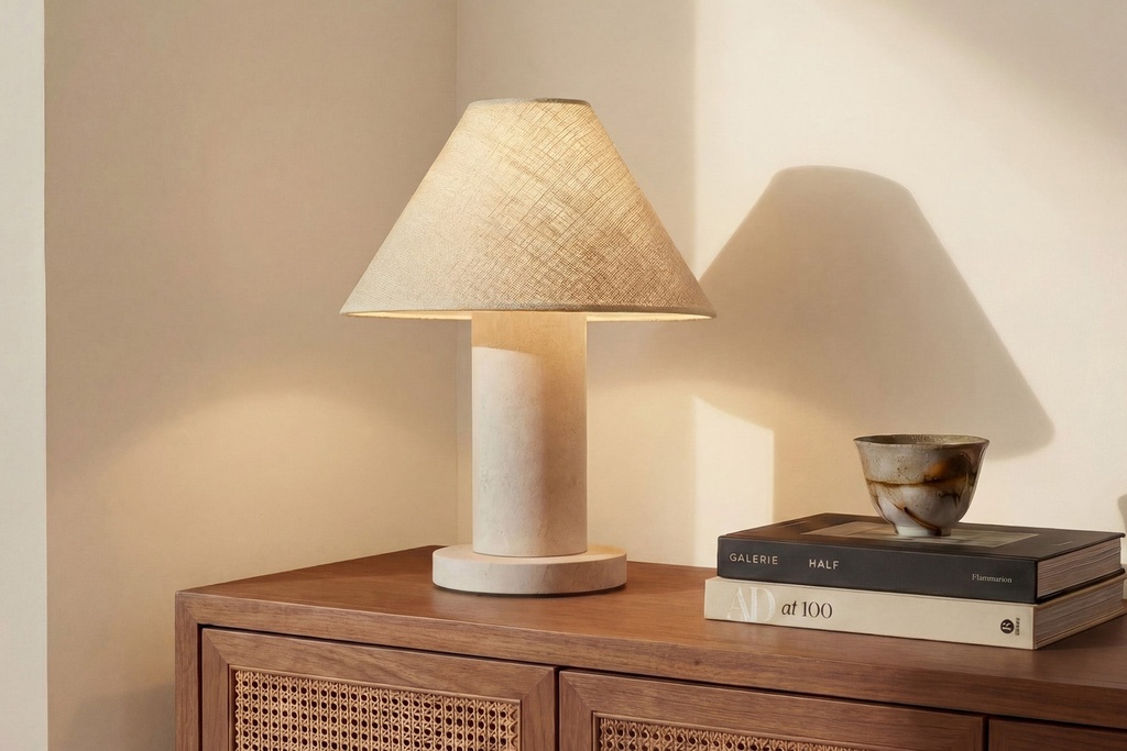 [5088M-2-125-NAT] Natural Linen Paton Table Lamp