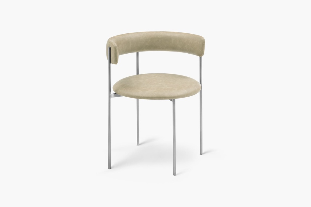 [2275-9-49-RF06409] Olive Bellino Dining Chair Stainless Steel Legs