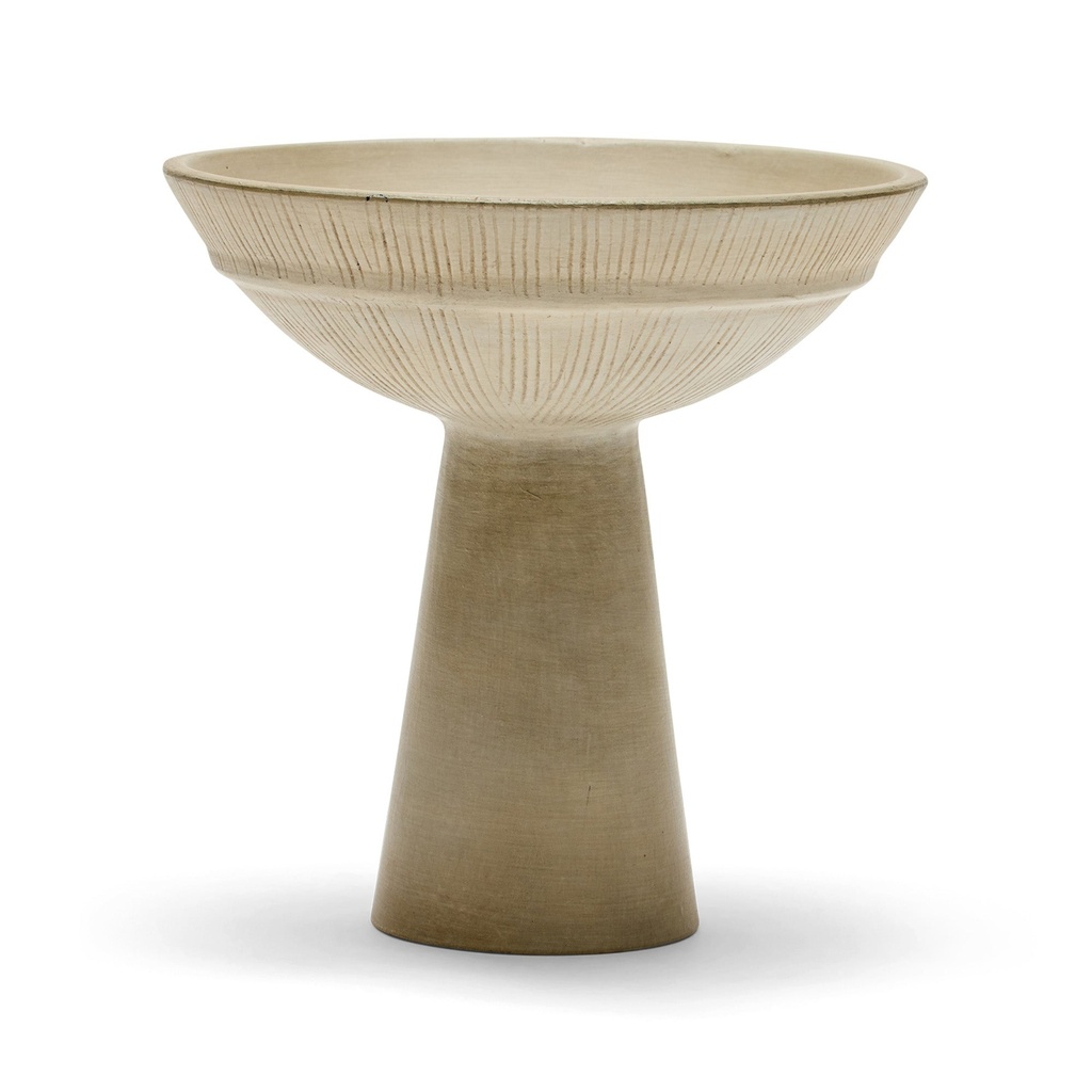 [L617] Aurea Pedestal Bowl  Beige
