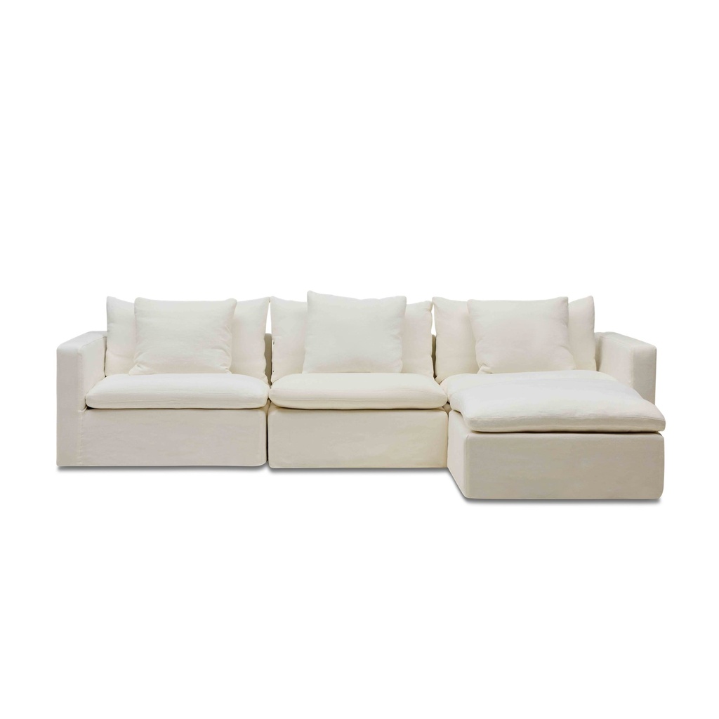 [F755] Cape Modular Sofa Snow 3 Seat with Ottoman
