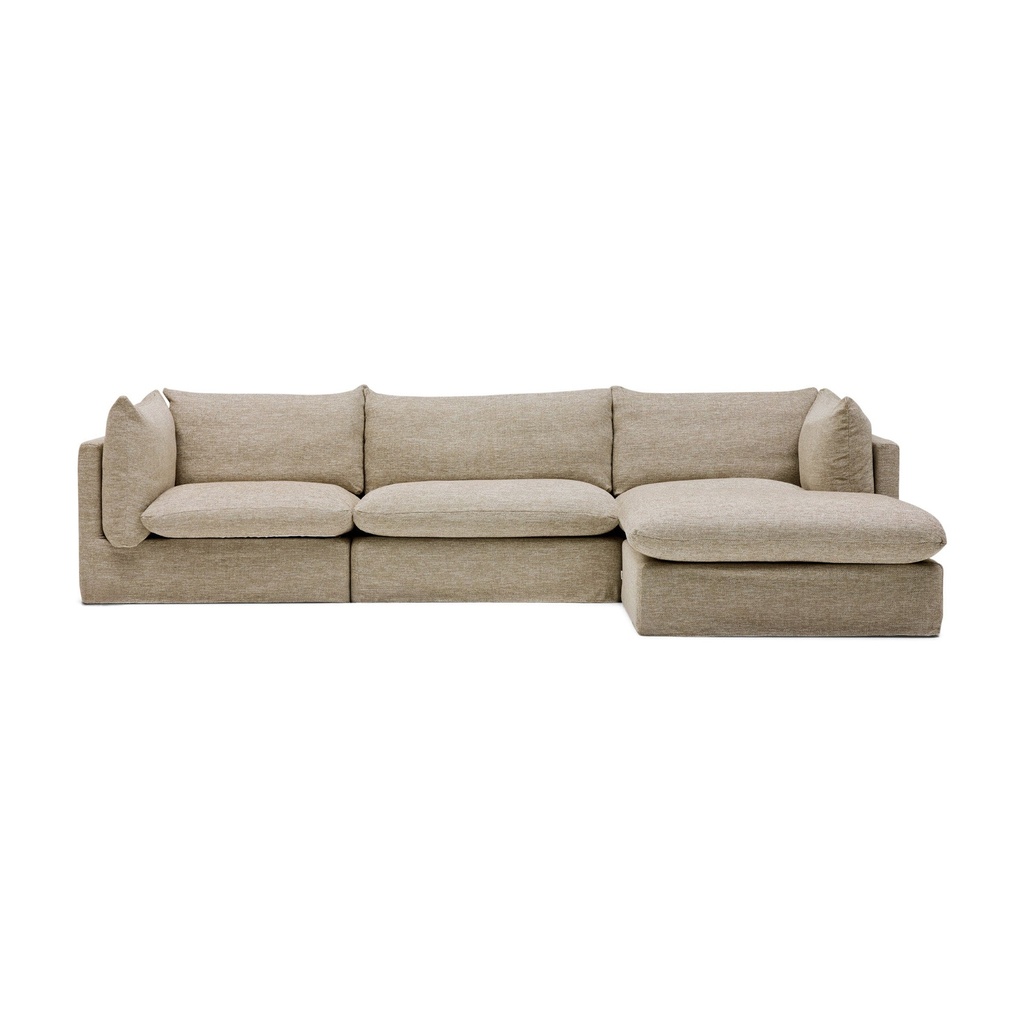 [F796] Mia Modular Sofa Husk 3 Seat with Ottoman