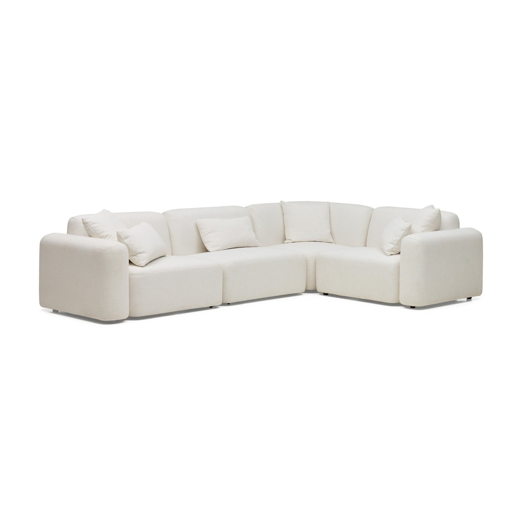 [F774] Pascal Modular Sofa Ivory White 4 Seat Corner