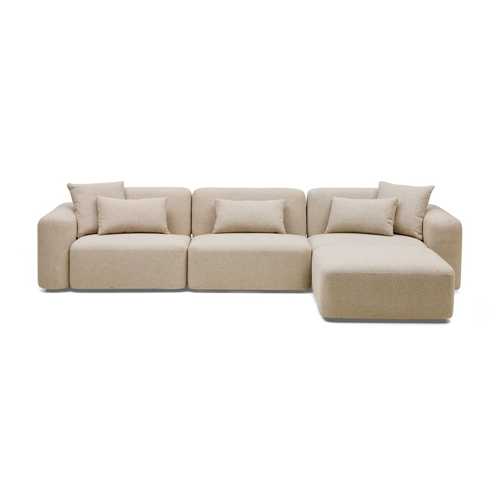 [F782] Pascal Modular Sofa Biscuit 3 Seat with Ottoman