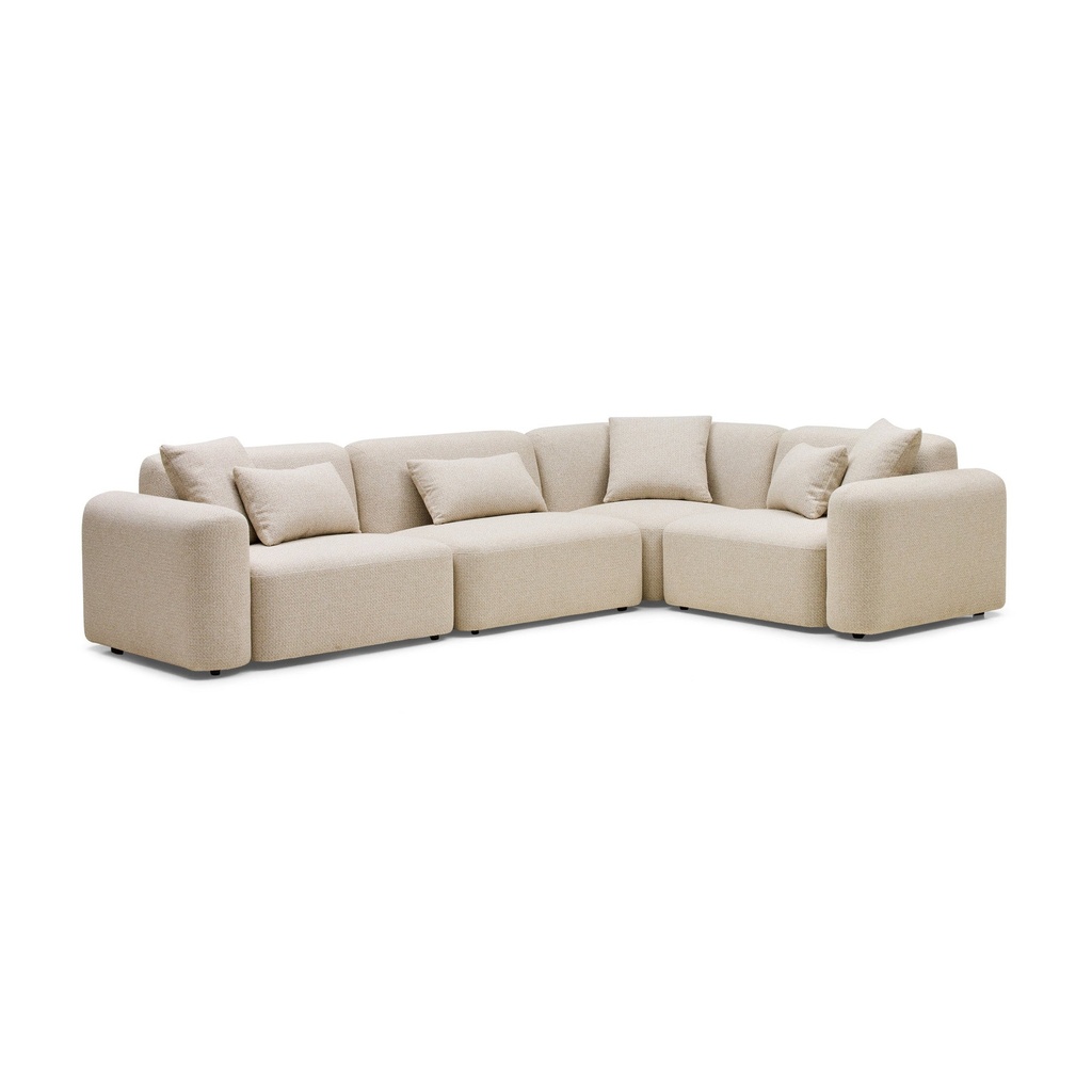 [F785] Pascal Modular Sofa Biscuit 4 Seat Corner