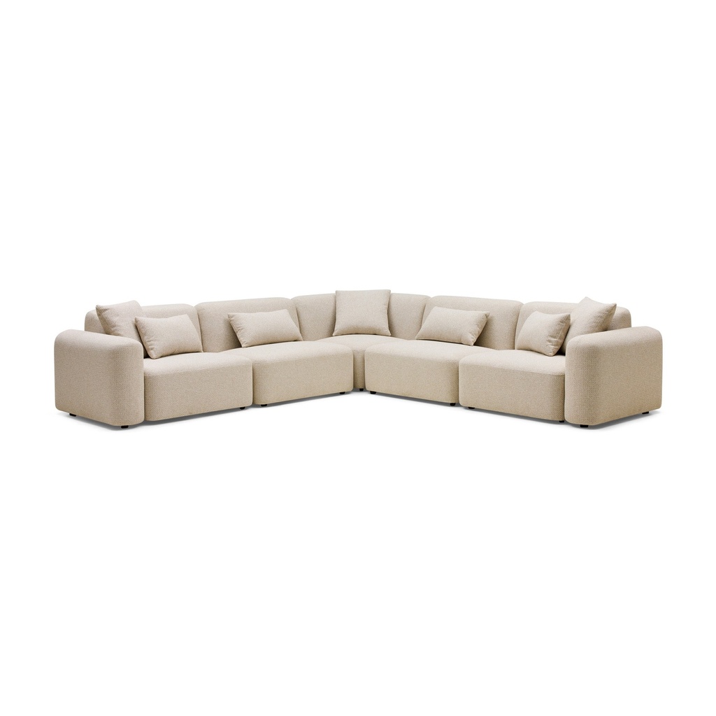 [F786] Pascal Modular Sofa Biscuit 5 Seat Corner