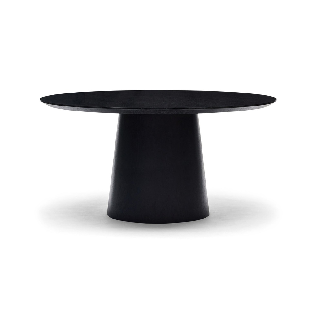 [I755] Pippa Round Dining Table Black Large