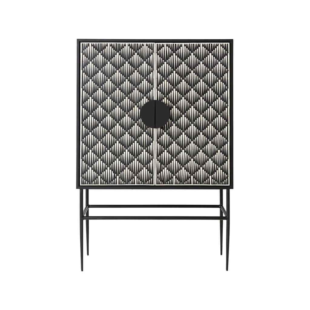 [A217B] Tasma Bone Inlay Cabinet Black