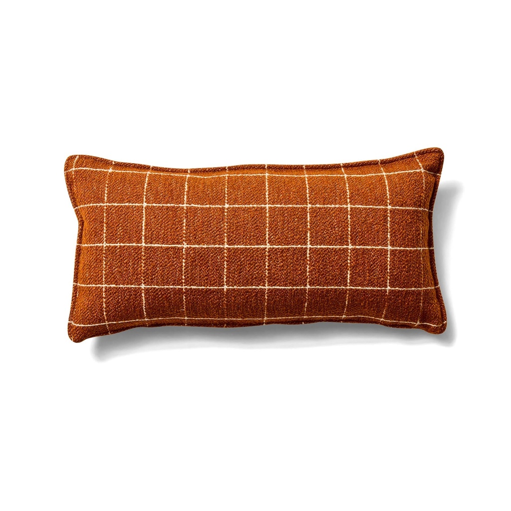 [C747] Terracotta Grid Cushion 30 x 60