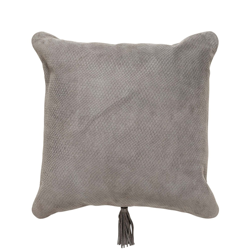 [C840] Pelle Leather Cushion Dark Grey 48x48